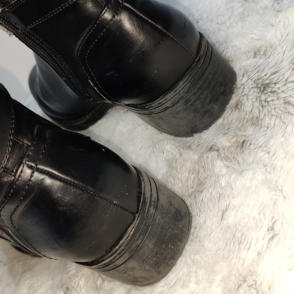Franco Sarto Women's All Black Faux Leather and Fabric Long Boots Size 7.5M - Picture 8 of 16